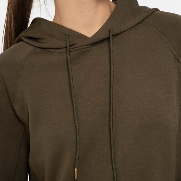Olive Cropped Hoodie - Picture 2 of 4